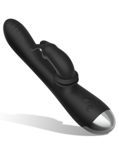 BLACKandSILVER - DJ. ADAM RECHARGEABLE SILICONE RABBIT STIMULATOR BLACK 2