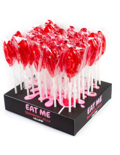 SECRETPLAY - DISPLAY ASSORTMENT VAGINA LOLLIPOPS STRAWBERRY 40 UNITS