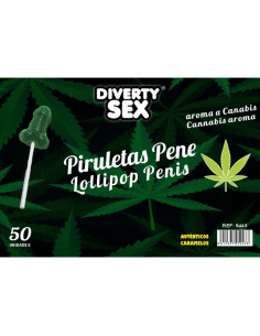 DIABLO GOLOSO - 50 PENIS LOLLIPOPS CANNABIS AROMA