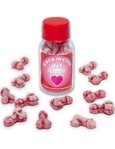 DIABLO PICANTE - 12 PENIS-SHAPED LOVE CANDIES STRAWBERRY-CHERRY
