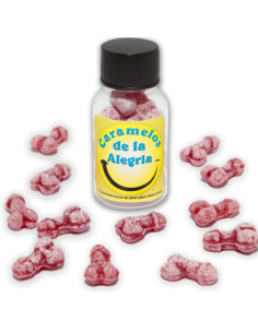 DIABLO PICANTE - 12 PENIS-SHAPED JOY CANDIES STRAWBERRY-CHERRY