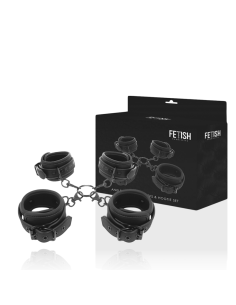 FETISH SUBMISSIVE - SET OF HAND AND ANKLE HANDCUFFS WITH NOPRENE LINING 2