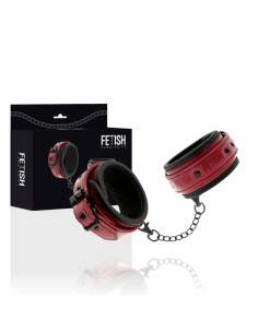 FETISH SUBMISSIVE DARK ROOM - VEGAN LEATHER HANDCUFFS WITH NEOPRENE LINING 2