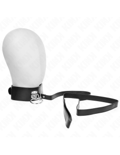 KINK - STUDDED LEASH 116 CM COLLAR WITH LEATHERETTE STRAP 50 X 5 CM