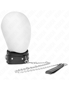 KINK - COLLAR WITH LEASH 65 CM WITH RESTRICTIONS BLACK 36-42 CM X 5.5 CM