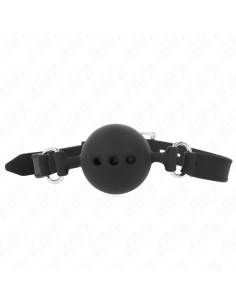 KINK - FULL SILICONE GAG 55 x 2 CM WITH 4.5 CM BALL SIZE M BLACK ADJUSTABLE 35-51 CM