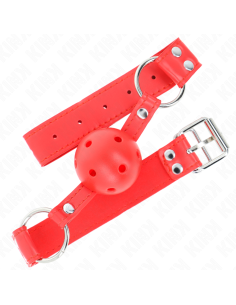 KINK - COMPLETE RED HOLLOW HARD BALL GAG 62 x 2 CM 2