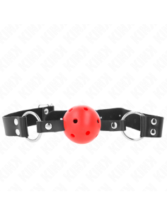 KINK - BREATHABLE BALL 4 CM GAG WITH DOUBLE RIVET RED 62.5 x 2.5 CM ADJUSTABLE 42-58 CM