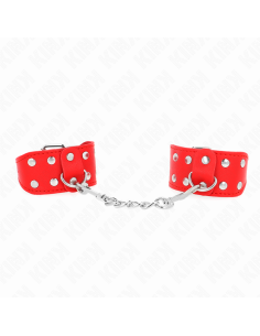 KINK - WRISTBANDS WITH DOUBLE LINE OF ADJUSTABLE STUDS RED 2