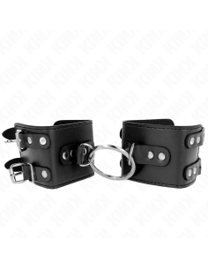 KINK - FIXED WRIST RESTRAINTS WITH RING AND STUDS ADJUSTABLE BLACK 17-22 CM X 6.5 CM 2