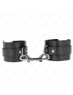 KINK - WRIST RESTRAINTS-SINGLE RIVET ROW AND BIG BUCKLE BLACK ADJUSTABLE 17-28 CM X 5 CM 2