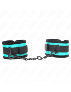 KINK - HOOK AND LOOP NYLON BIND WRIST RESTRAINTS BLACK-BLUE ADJUSTABLE 18-32 CM X 5 CM 2