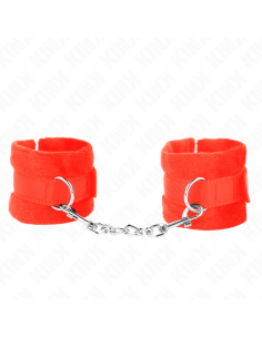KINK - BEGINNER FUR HAND CUFFS RED 30 X 7 CM 2