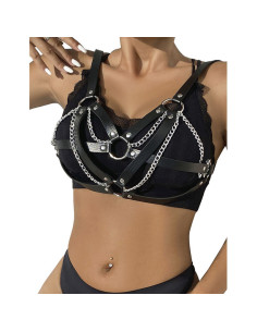 SUBBLIME - 953713 PUNK BONDAGE BELT METAL BUCKLE BLACK ONE SIZE 2