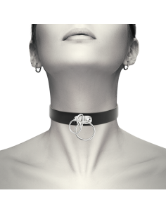 COQUETTE CHIC DESIRE - DOUBLE RING VEGAN LEATHER CHOKER 2