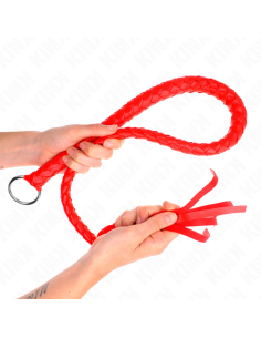 KINK - SNAKE WHIP WITH RED HAND RING 65 CM