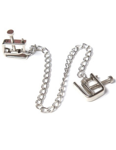 OHMAMA FETISH - METAL SCREW CLAMPS WITH CHAIN