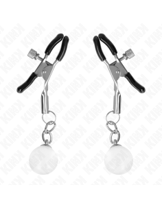 KINK - GLASS BEAD NIPPLE CLAMPS SILVER 6 CM 2