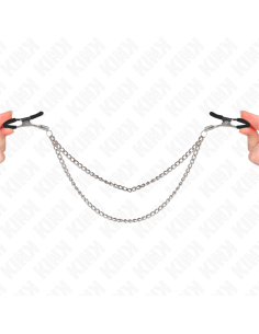 KINK - NIPPLE CLAMPS WITH 2 THICK CHAINS SILVER 20-23 CM 2