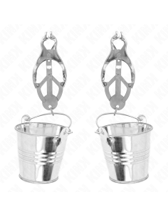KINK - JAPANESE CLOVER NIPPLE CLAMPS WITH BUCKETS SILVER 2