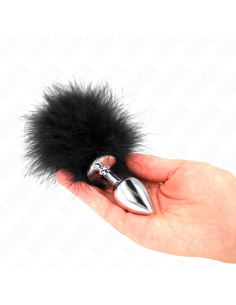 KINK - STAINLESS STEEL ANAL PLUG 11 x 7 CM WITH FEATHER 11 CM