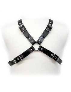 LEATHER BODY - BLACK BUCKLE HARNESS FOR MEN