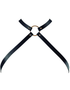 BIJOUX - INDISCRETS MAZE CROSSED CHEST HARNESS BLACK