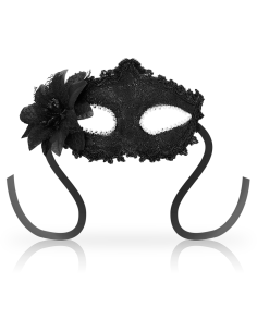 OHMAMA - ANTIZAZ MASKS VENETIAN STYLE SIDE FLOWER - BLACK