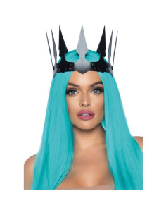 LEG AVENUE - SYNTHETIC LEATHER MALEFICENT CROWN WITH STUDS BLACK