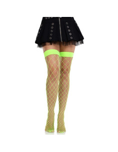 LEG AVENUE - WIDE FISHNET TIGHTS NEON GREEN