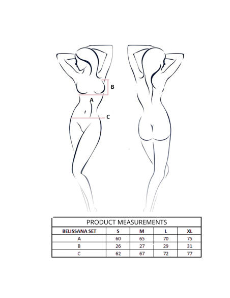 PASSION - BELISSANA LIEMENĖLĖS STRIUKŠTELIŲ KOMPLEKTAS VIOLETINĖ L-XL