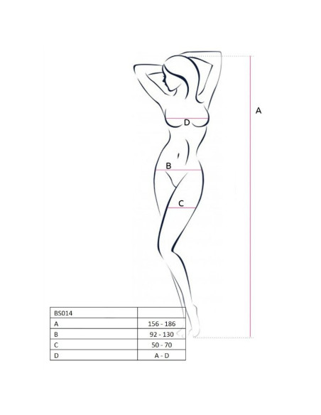 PASSION - WOMAN BS014 WHITE BODYSTOCKING ONE SIZE