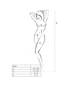 PASSION - WOMAN BS031 WHITE BODYSTOCKING ONE SIZE 2