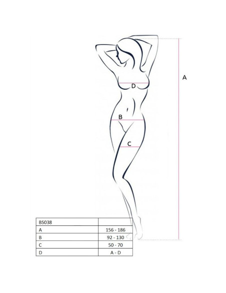 PASSION - WOMAN BS038 WHITE BODYSTOCKING ONE SIZE