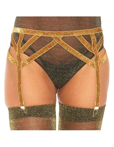 LEG AVENUE - LUREX ELASTIC GARTER BELT ONE SIZE