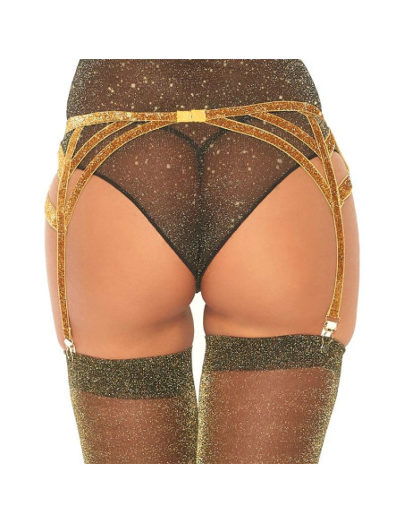 LEG AVENUE - LUREX ELASTIC GARTER BELT ONE SIZE