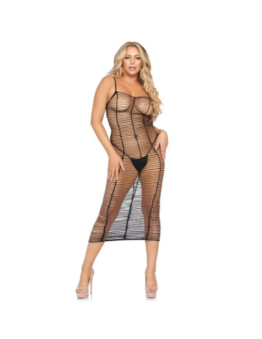 LEG AVENUE - HORIZONTAL NET MAXI DRESS ONE SIZE