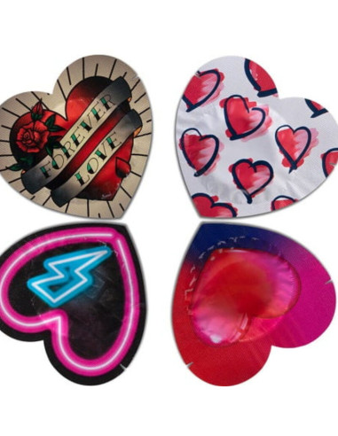PASANTE - CONDOMS RED HEART SHAPE BAG 144 UNITS