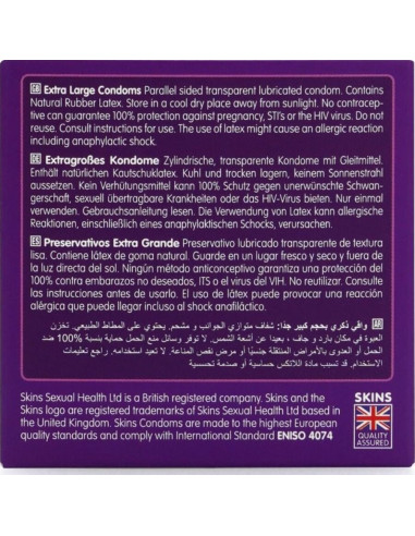 SKINS - EXTRA LARGE PREMIUM CONDOMS PACK 4
