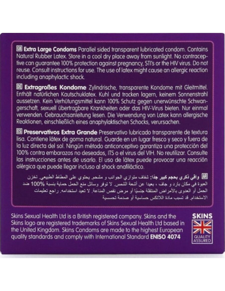 SKINS - EXTRA LARGE PREMIUM CONDOMS PACK 4