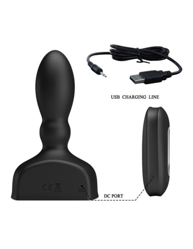 MR PLAY - BLACK INFLATABLE ANAL PLUG REMOTE CONTROL