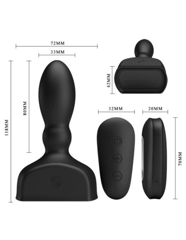 MR PLAY - BLACK INFLATABLE ANAL PLUG REMOTE CONTROL