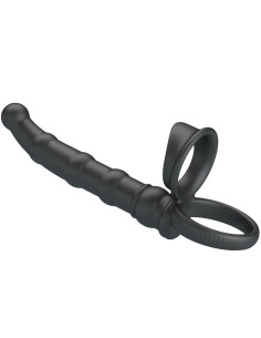PRETTY LOVE - TATUM VIBRATING PENIS RING WITH PLUG 10 VIBRATIONS BLACK 2