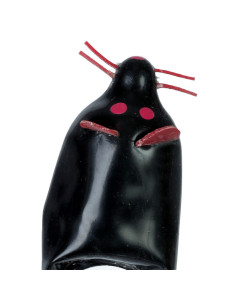 CONDOMERIE - HANDPAINTED NOVELTY CONDOMS BLACK MOUSE XL