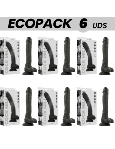 ECOPACK 6 UNITS - COCK MILLER SILICONE DENSITY ARTICULABLE COCKSIL BLACK 24 CM