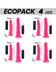 ECOPACK 6 VIENETŲ - DIVERSIA LANKSTUS VIBRUOJAMAS DILDO ROŽINIS 21 CM - O- 4,9 CM