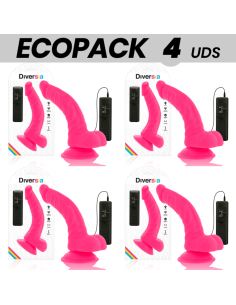ECOPACK 6 VIENETŲ - DIVERSIA LANKSTUS VIBRUOJAMAS DILDO ROŽINIS 21,5 CM - O - 4,5 CM