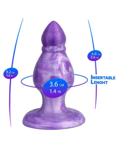 SILEXD - QUEEN ANAL PLUG FANTASY LIQUID SILICONE THERMOREACTIVE PURPLE 9.2 CM