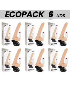 ECOPACK 6 UNITS - BASECOCK REALISTIC VIBRATOR REMOTE CONTROL FLESH 19 CM -O- 4 CM
