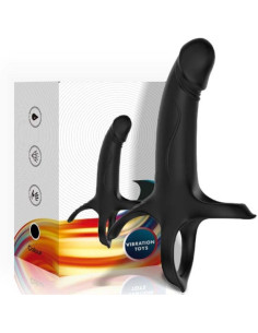 ARMONY - Dildo su žiedu ir vibratoriumi, juodas